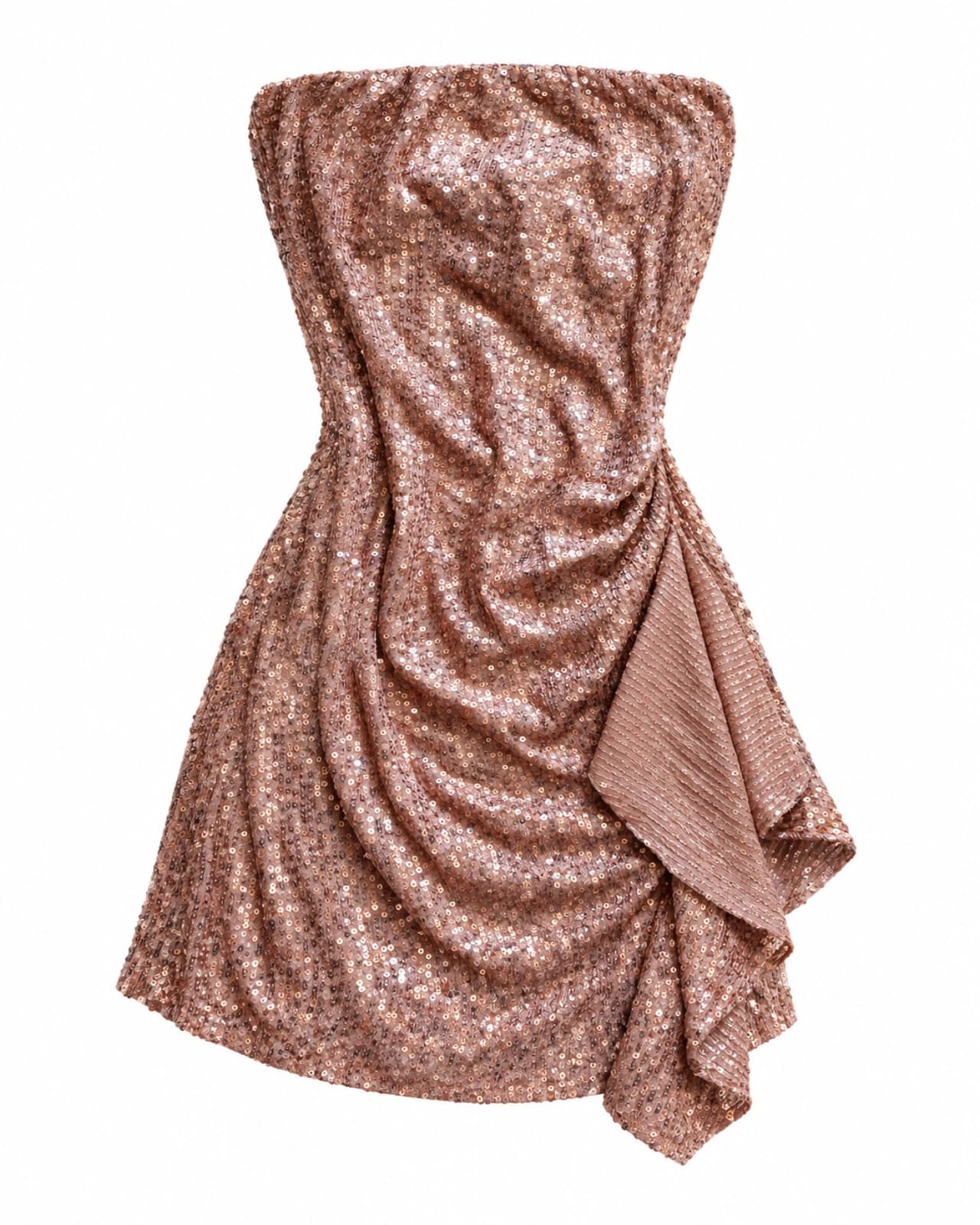 Vestido Lentejuela Strapless — Frente