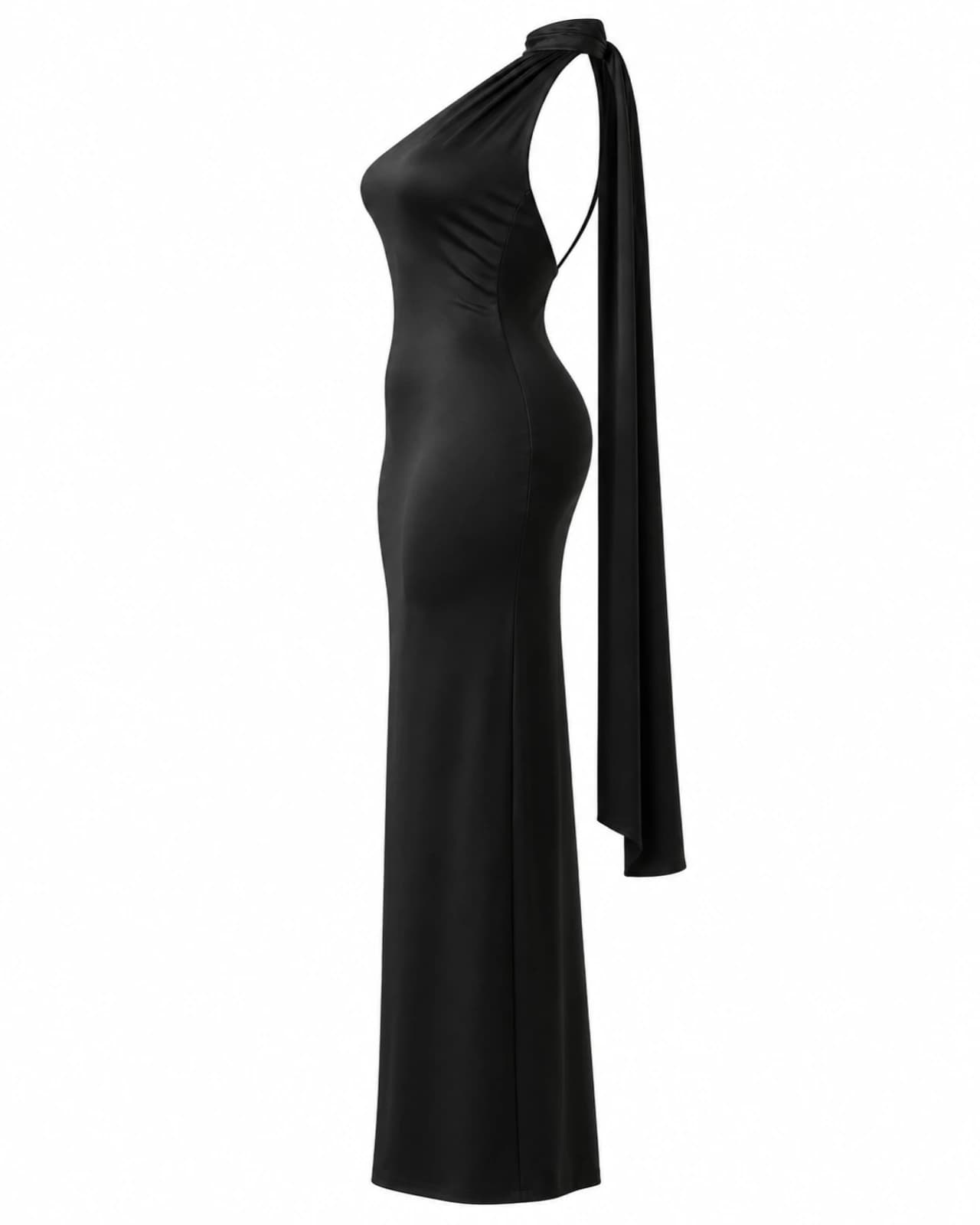 Vestido Lazo al Hombro — Perfil derecho