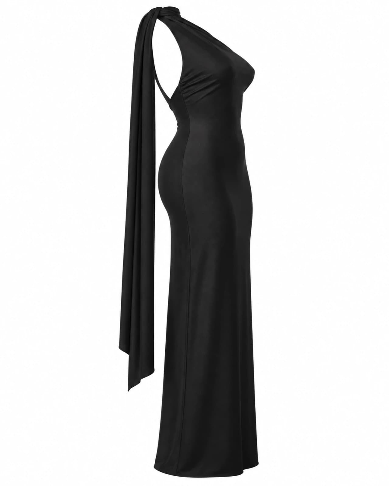 Vestido Lazo al Hombro — Perfil izquierdo