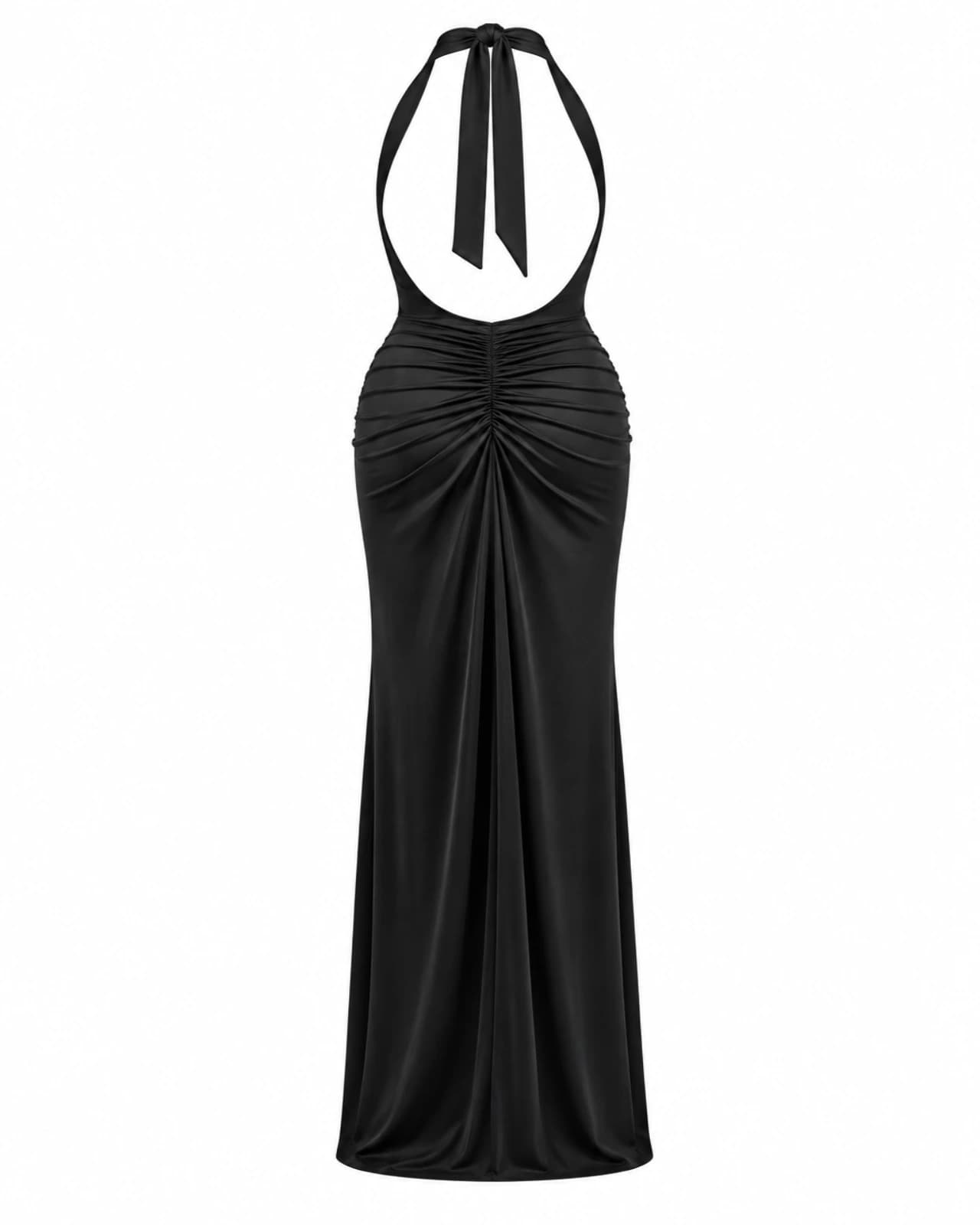 Vestido Halter con Nudo — Espalda