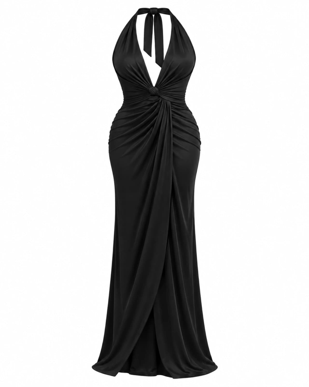 Vestido Halter con Nudo — Frente