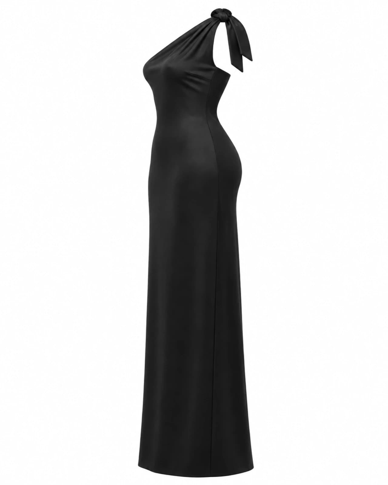 Vestido Satén con Tiras — Perfil derecho