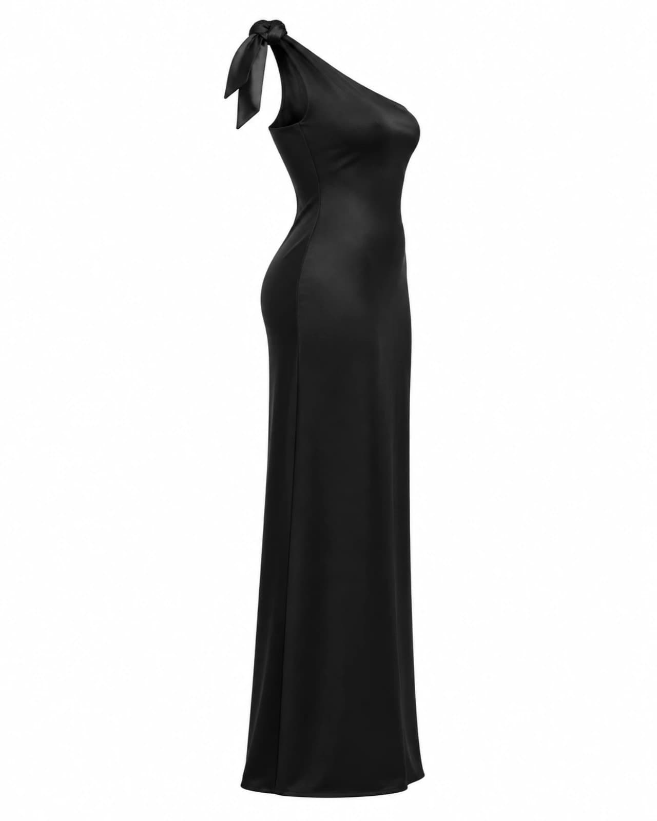 Vestido Satén con Tiras — Perfil izquierdo