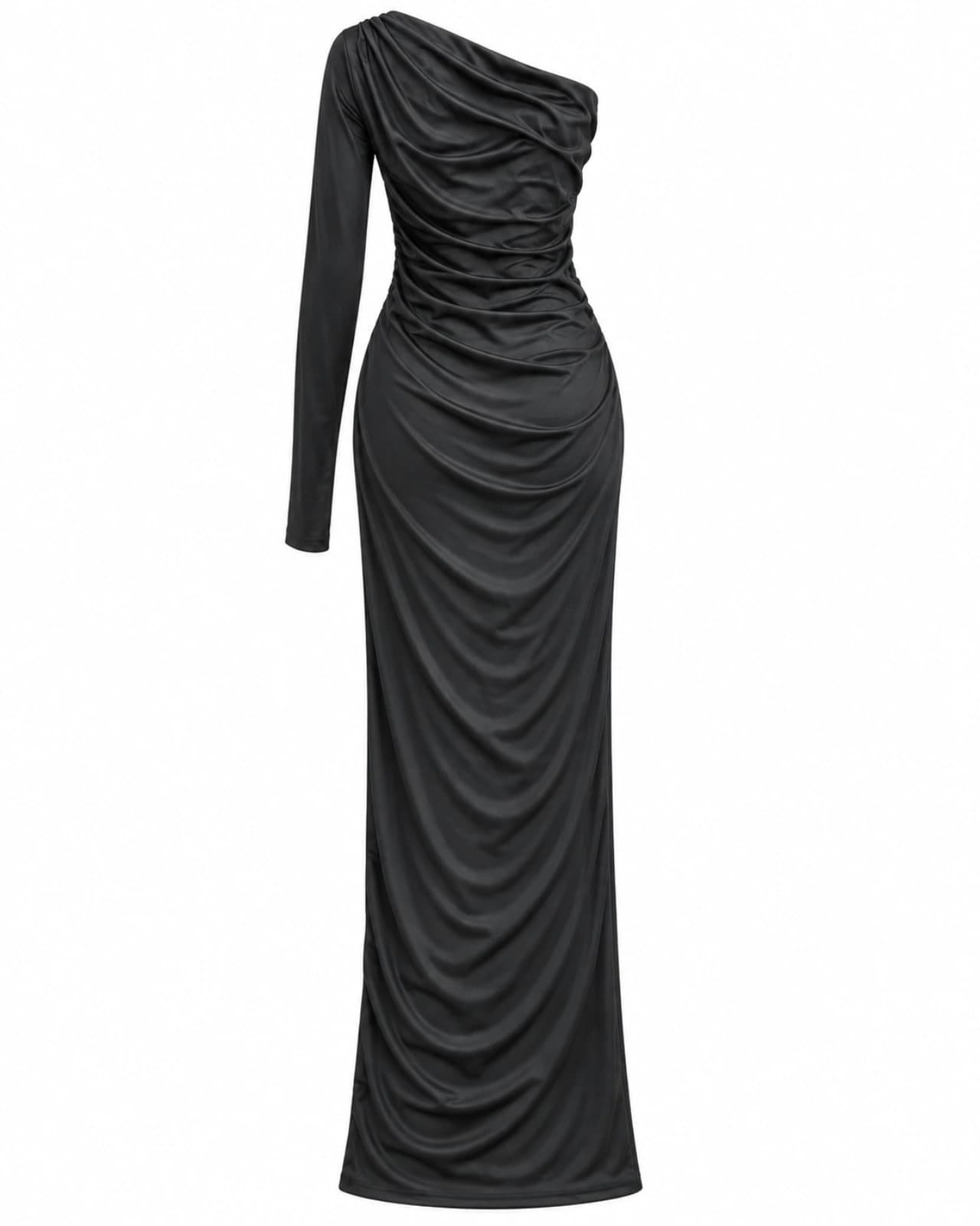VESTIDO STRAPLESS CON FRUNCE — Espalda
