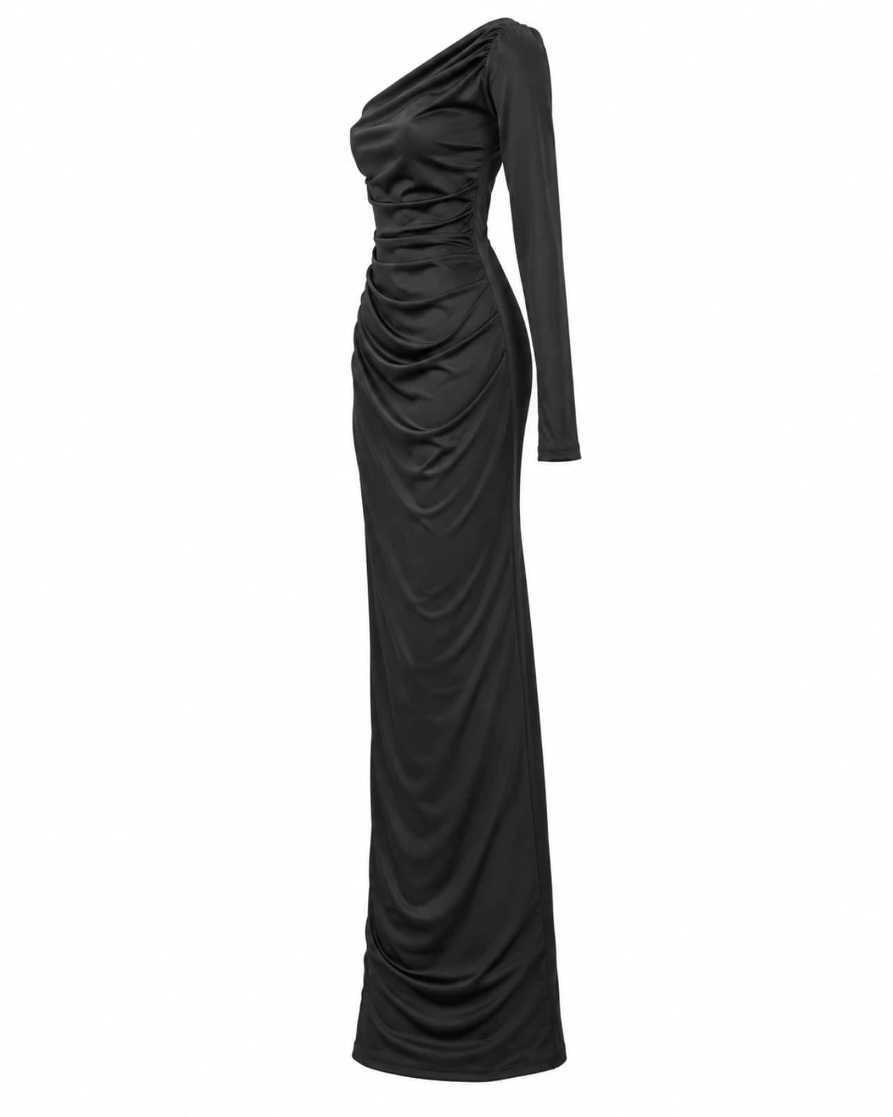 VESTIDO STRAPLESS CON FRUNCE — Perfil derecho