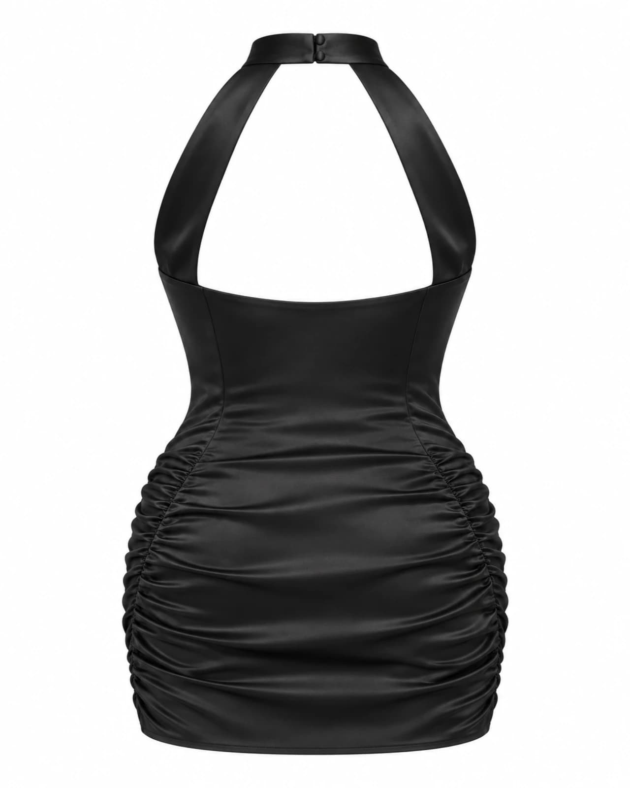 Vestido Micro Halter con Abertura — Espalda