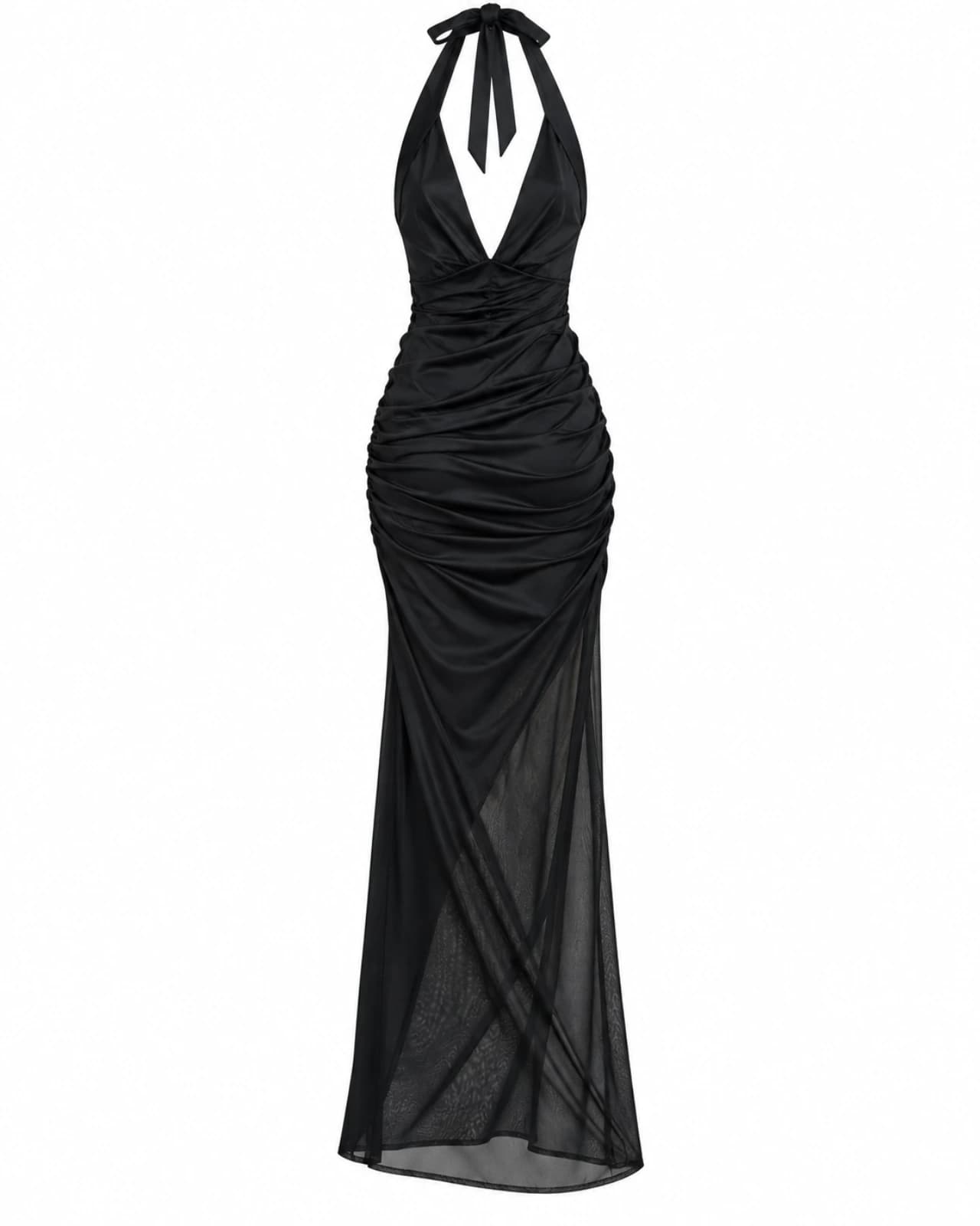 VESTIDO HALTER PARA ATAR BUCHE — Espalda