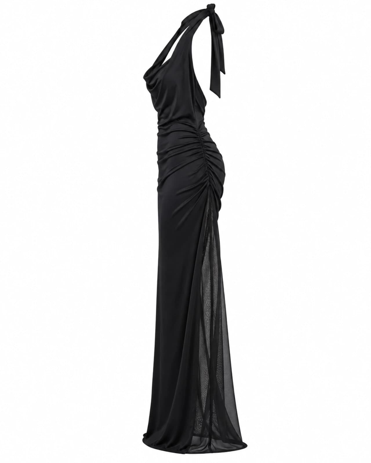 VESTIDO HALTER PARA ATAR BUCHE — Perfil derecho