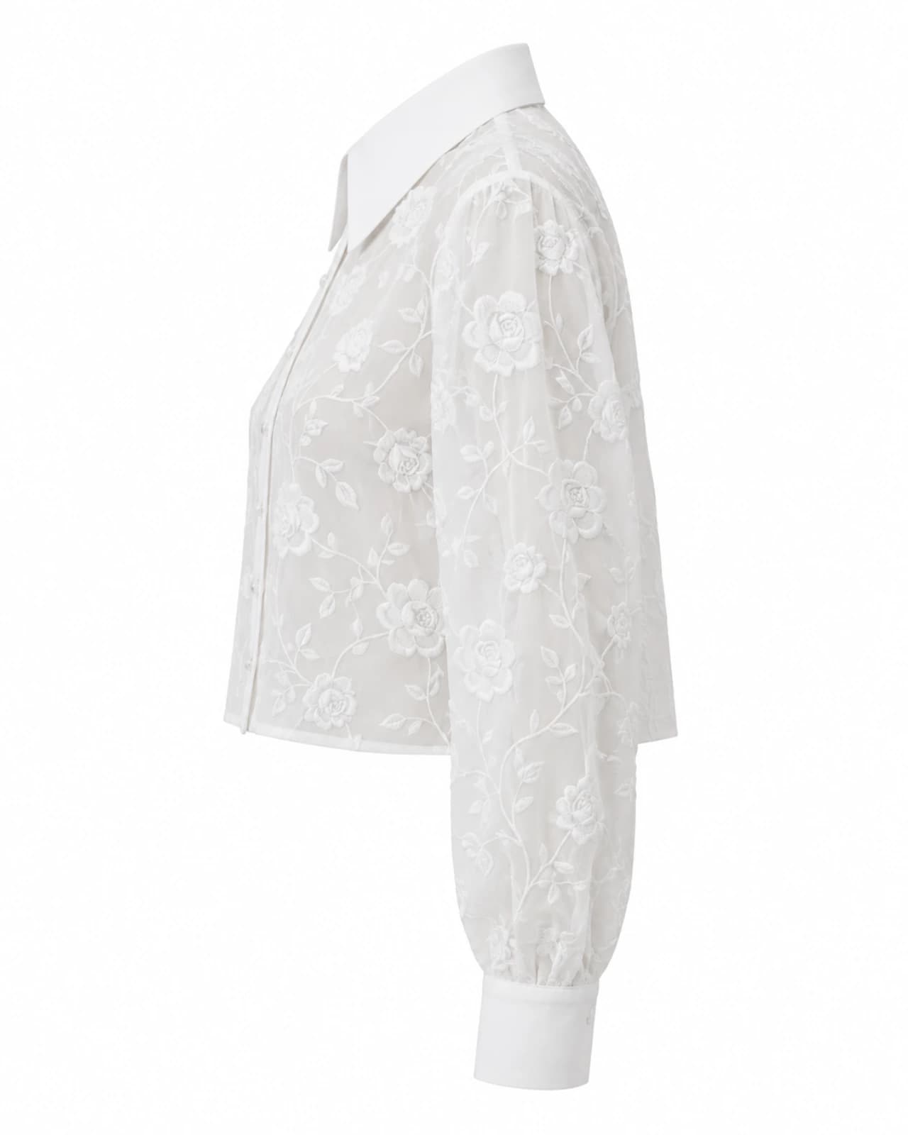 Camisa Encaje Floral — Perfil derecho