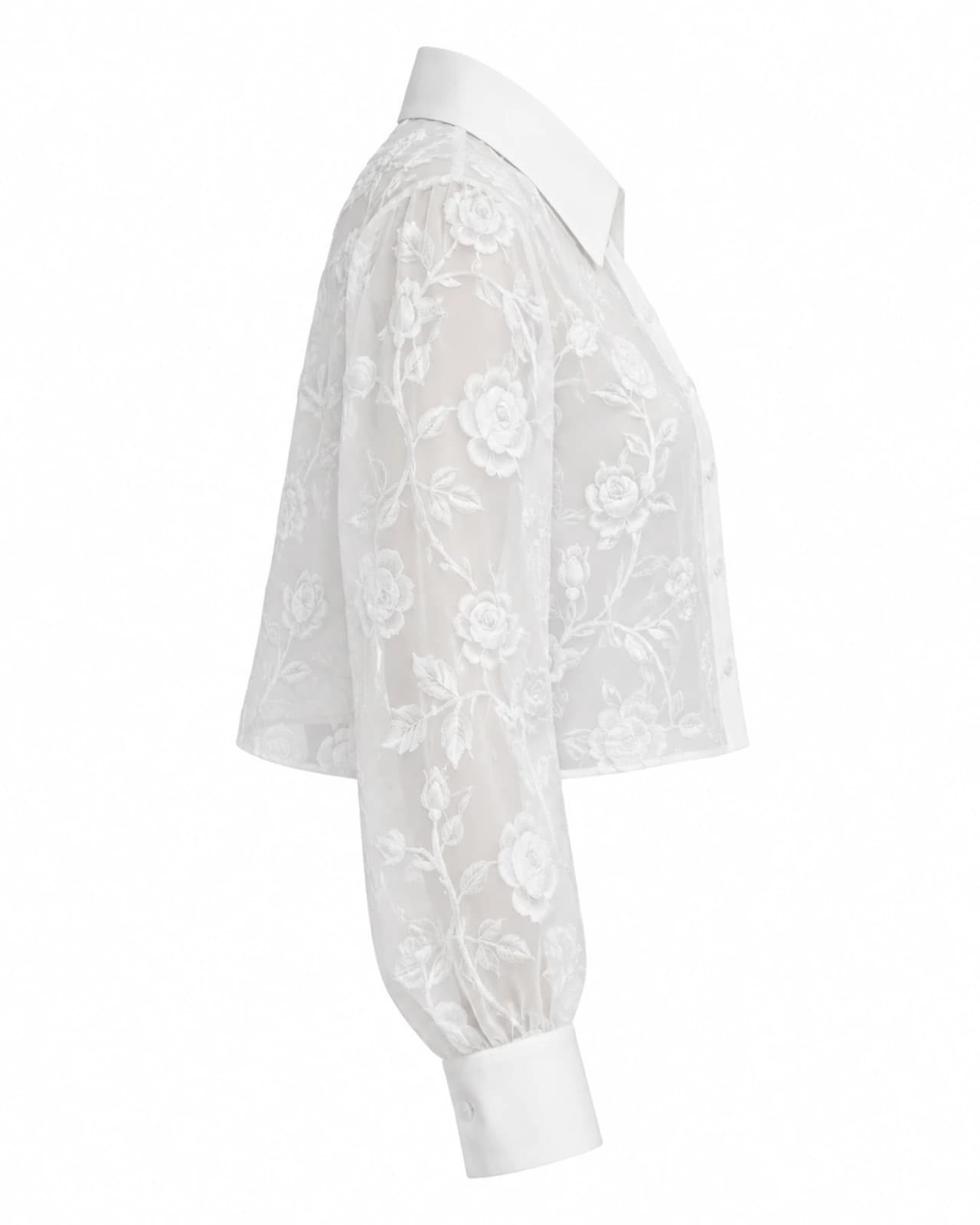 Camisa Encaje Floral — Perfil izquierdo