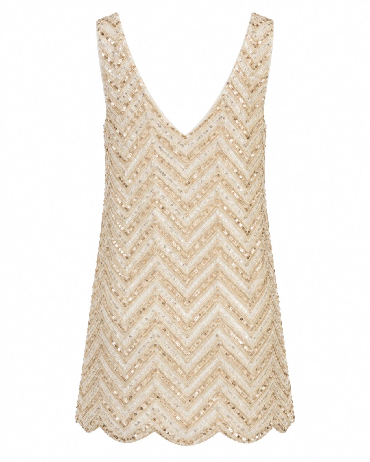 Vestido Lentejuela Chevron — Espalda
