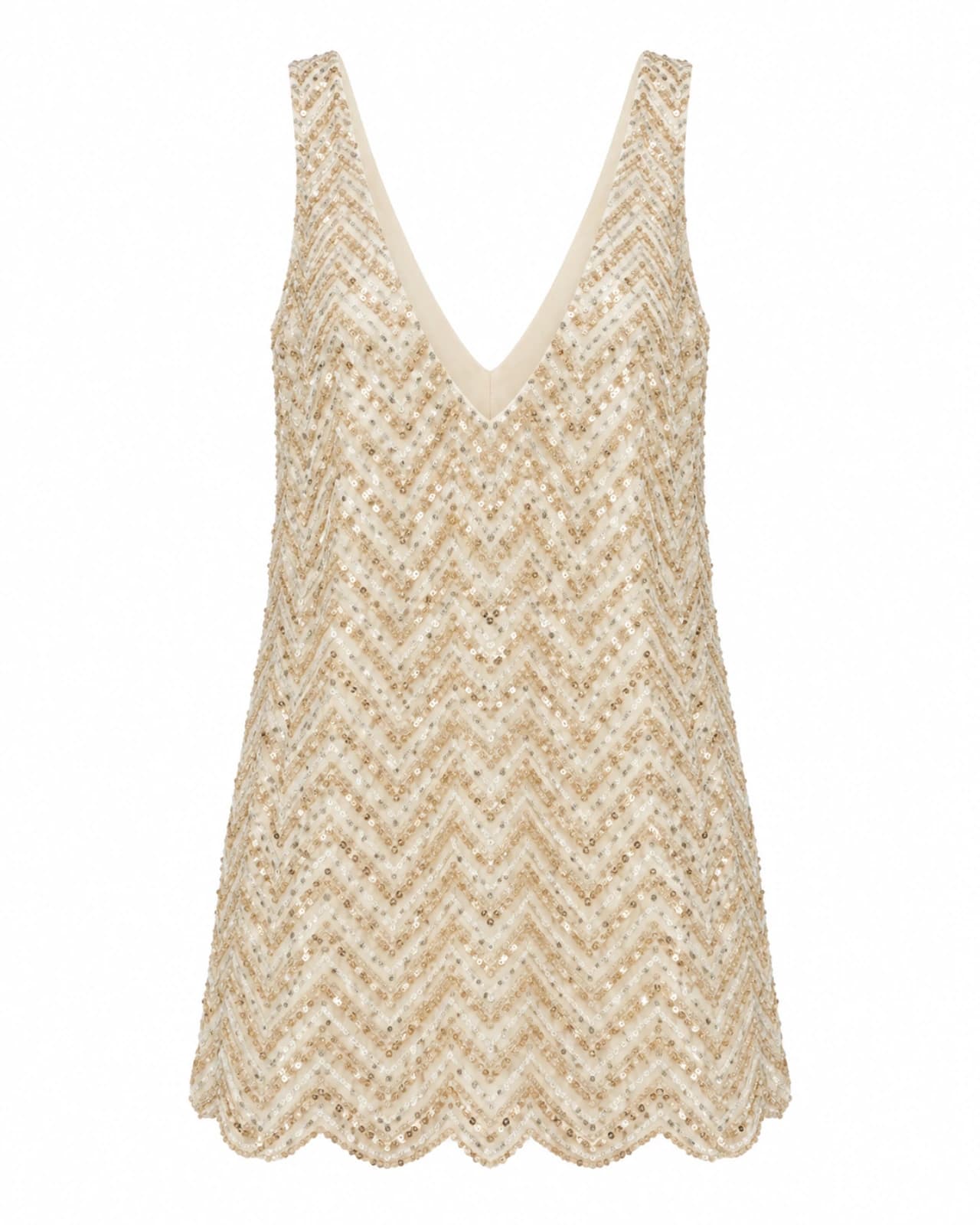 Vestido Lentejuela Chevron — Frente