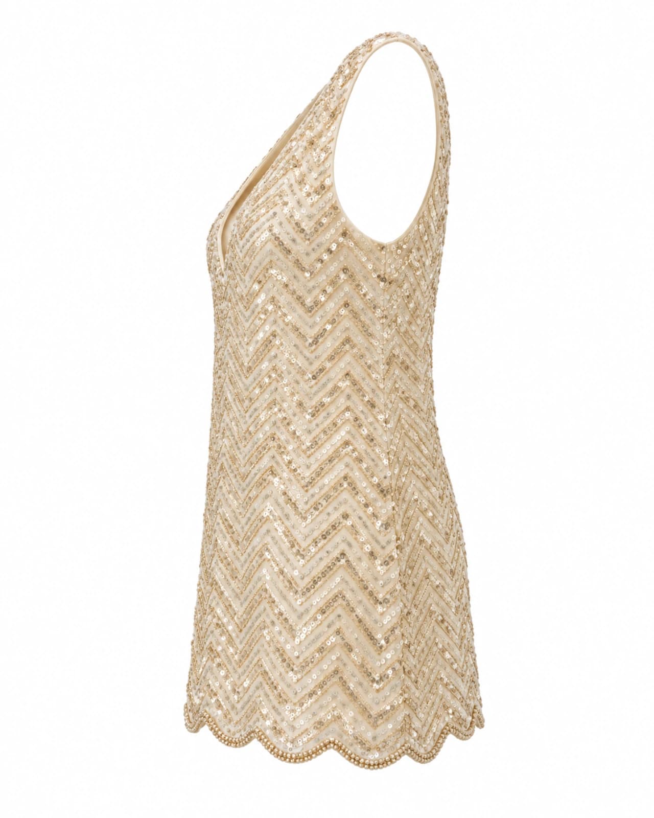 Vestido Lentejuela Chevron — Perfil derecho
