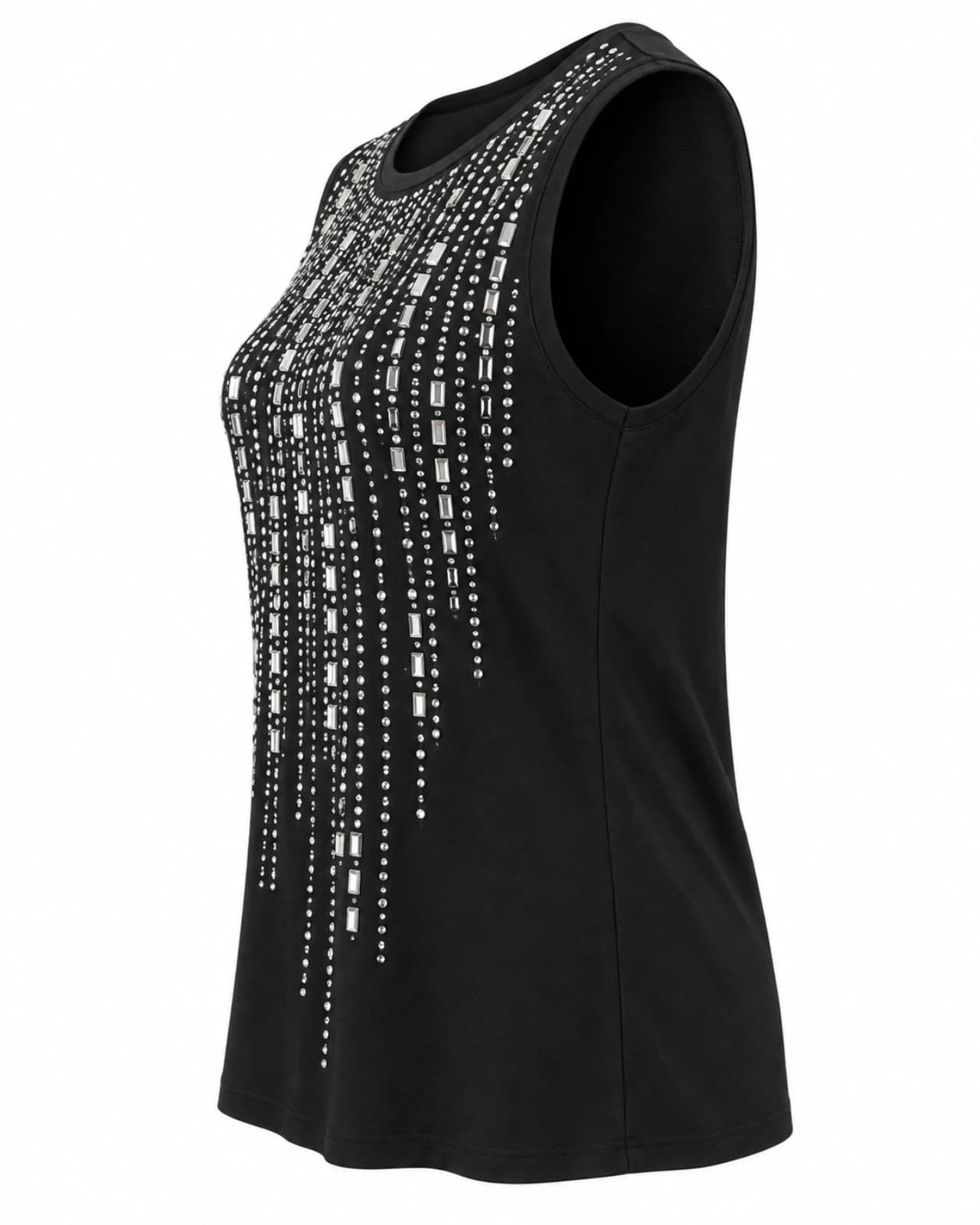Musculosa Flecos Strass — Perfil derecho