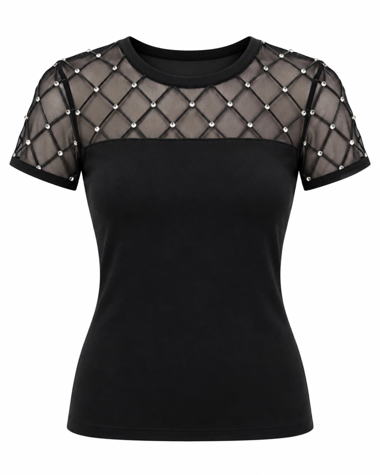 Remera Rombos Strass — Frente