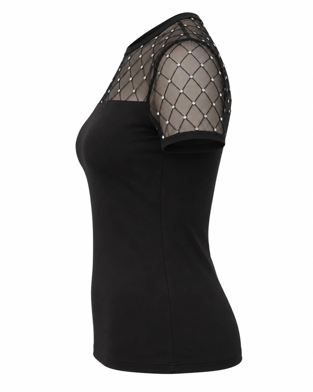Remera Rombos Strass — Perfil derecho