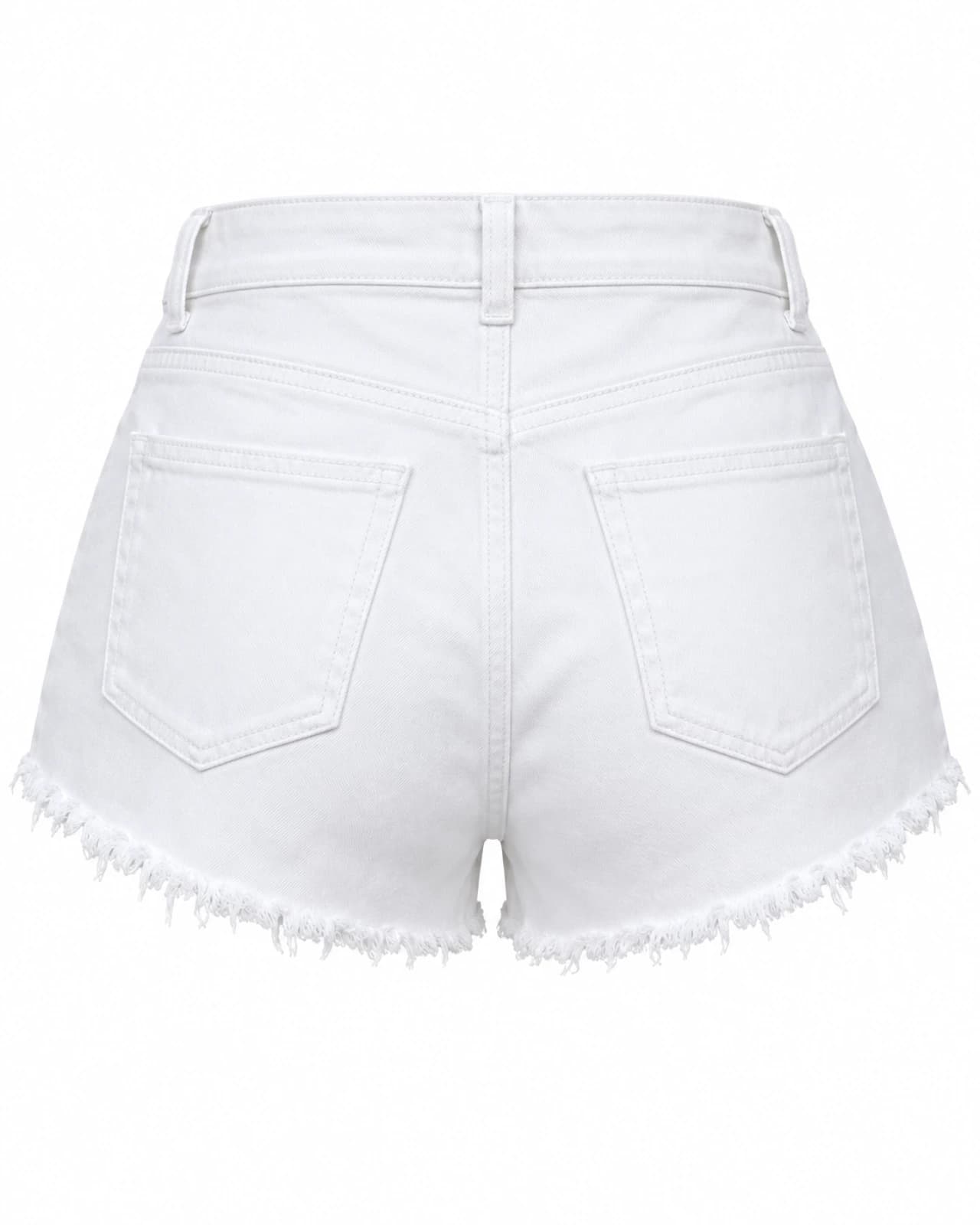 Short Rígido con Flecos — Espalda