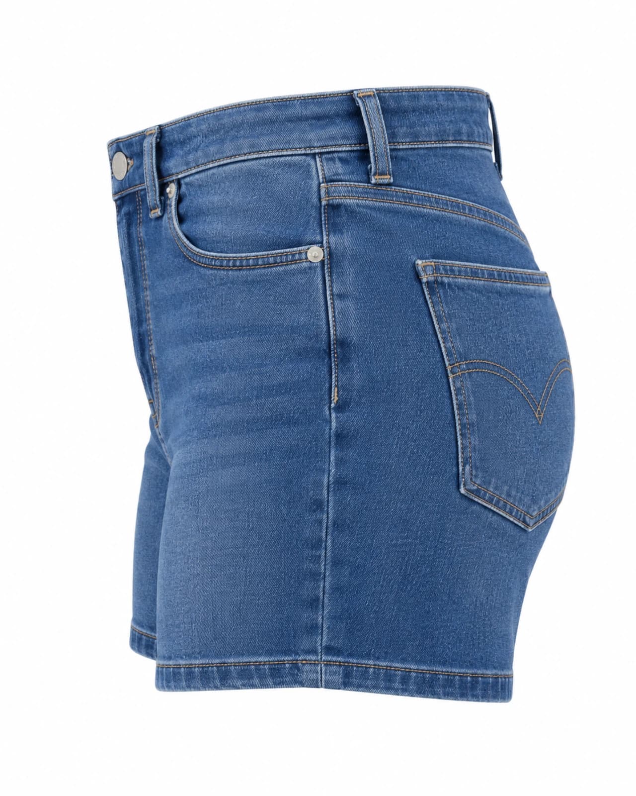 Short de Jean Azul — Perfil derecho