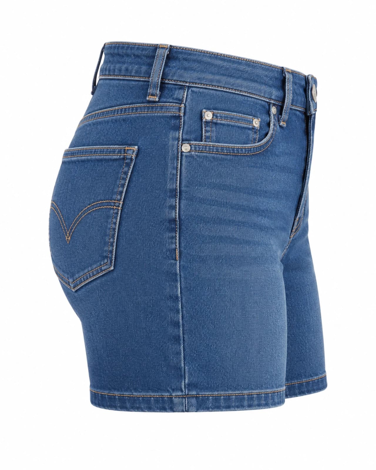 Short de Jean Azul — Perfil izquierdo