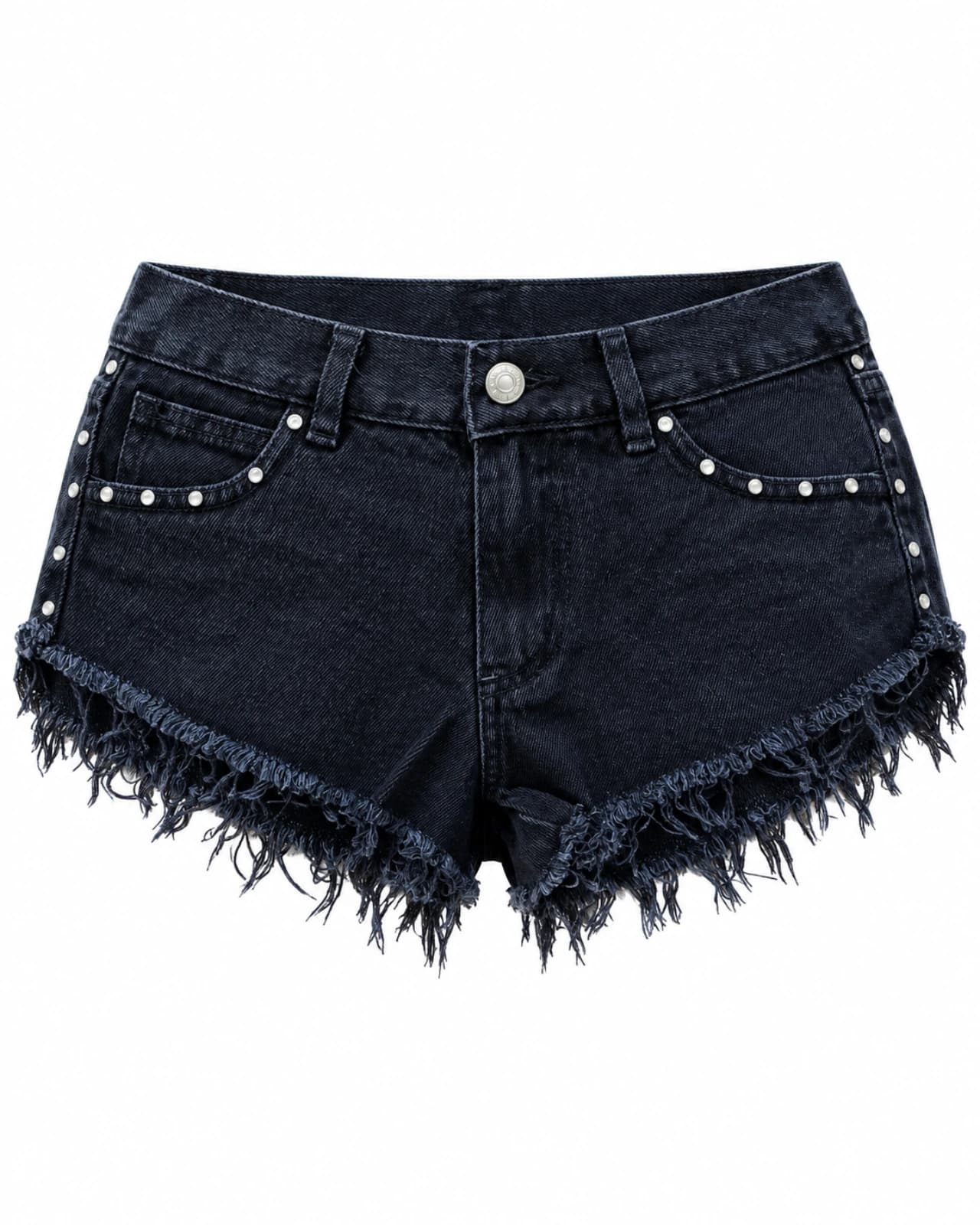 Short de Jean con Tachas — Frente