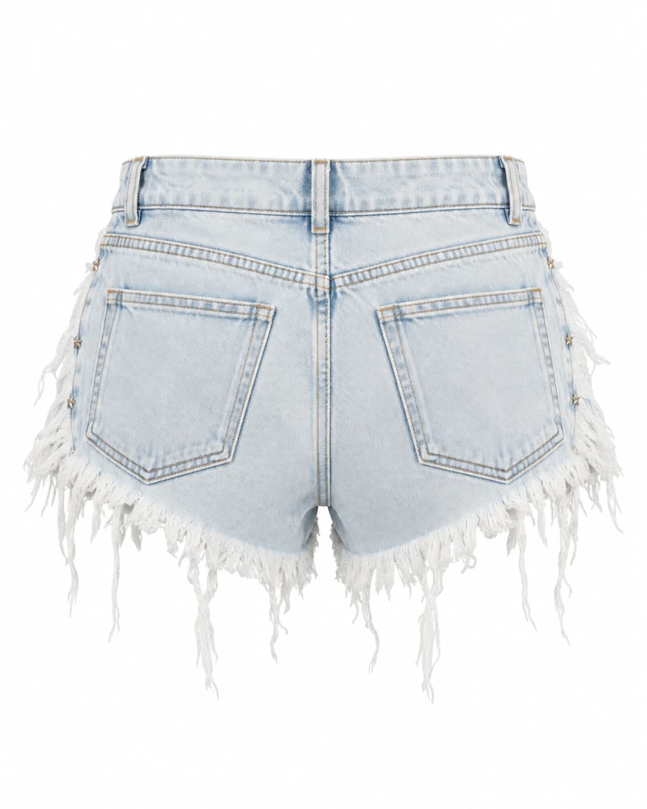 Short de Jean con Apliques — Espalda