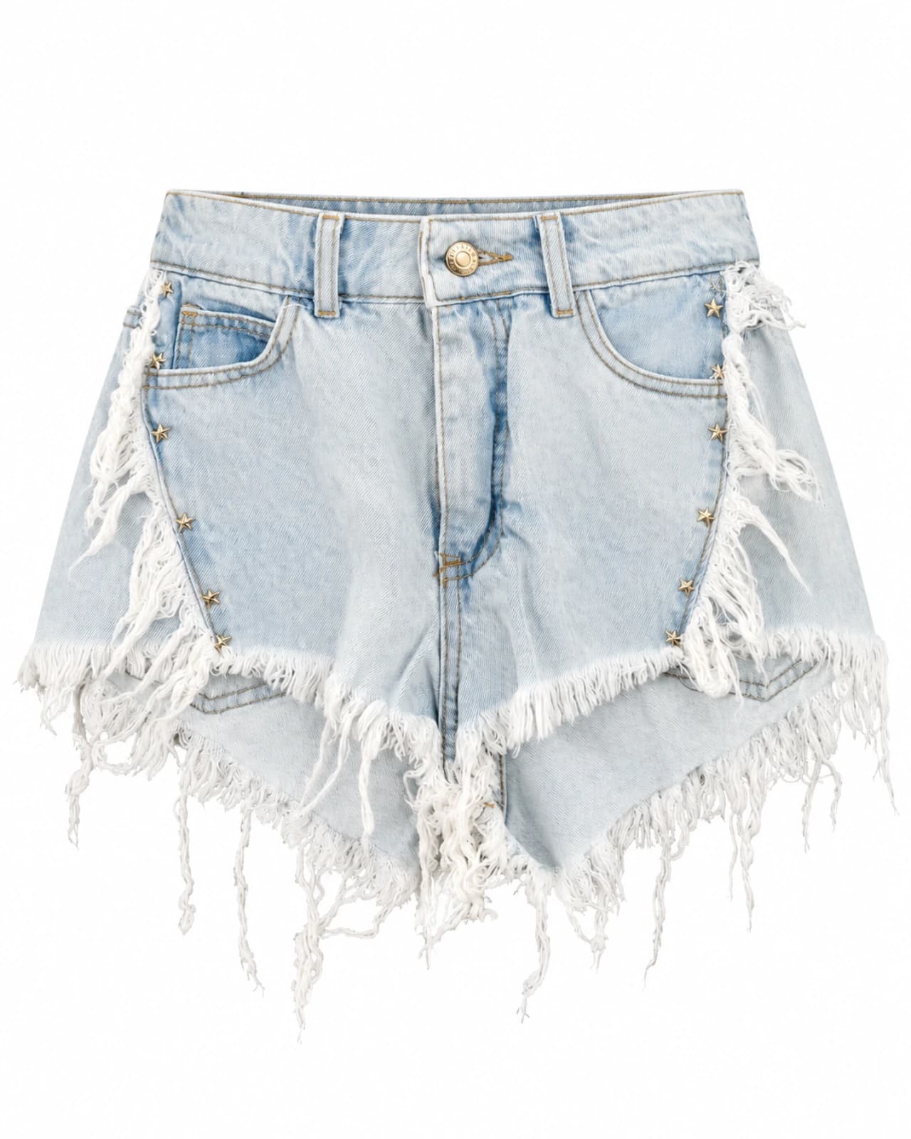 Short de Jean con Apliques — Frente