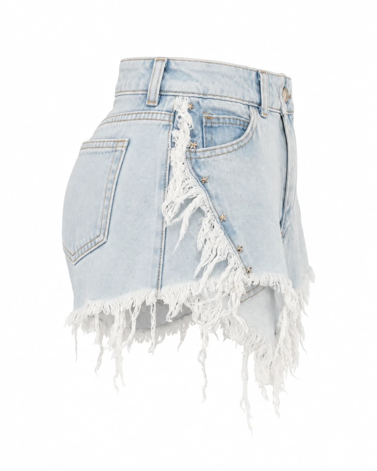 Short de Jean con Apliques — Perfil izquierdo