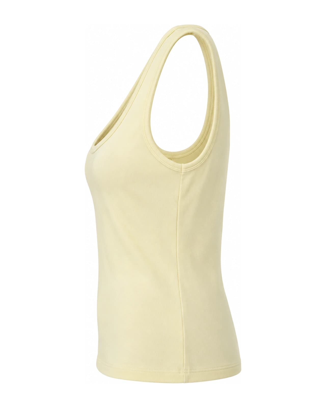 Musculosa Rib Cuello Profundo — Perfil derecho