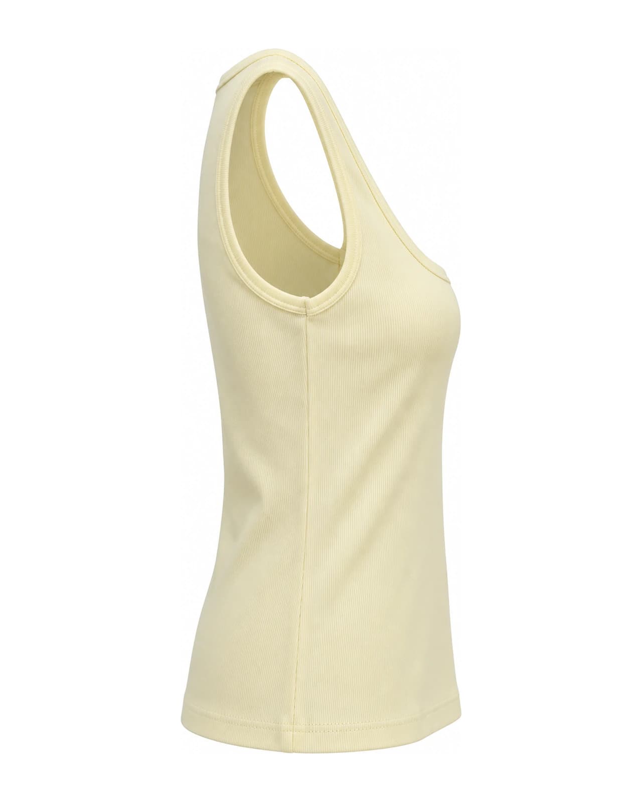 Musculosa Rib Cuello Profundo — Perfil izquierdo