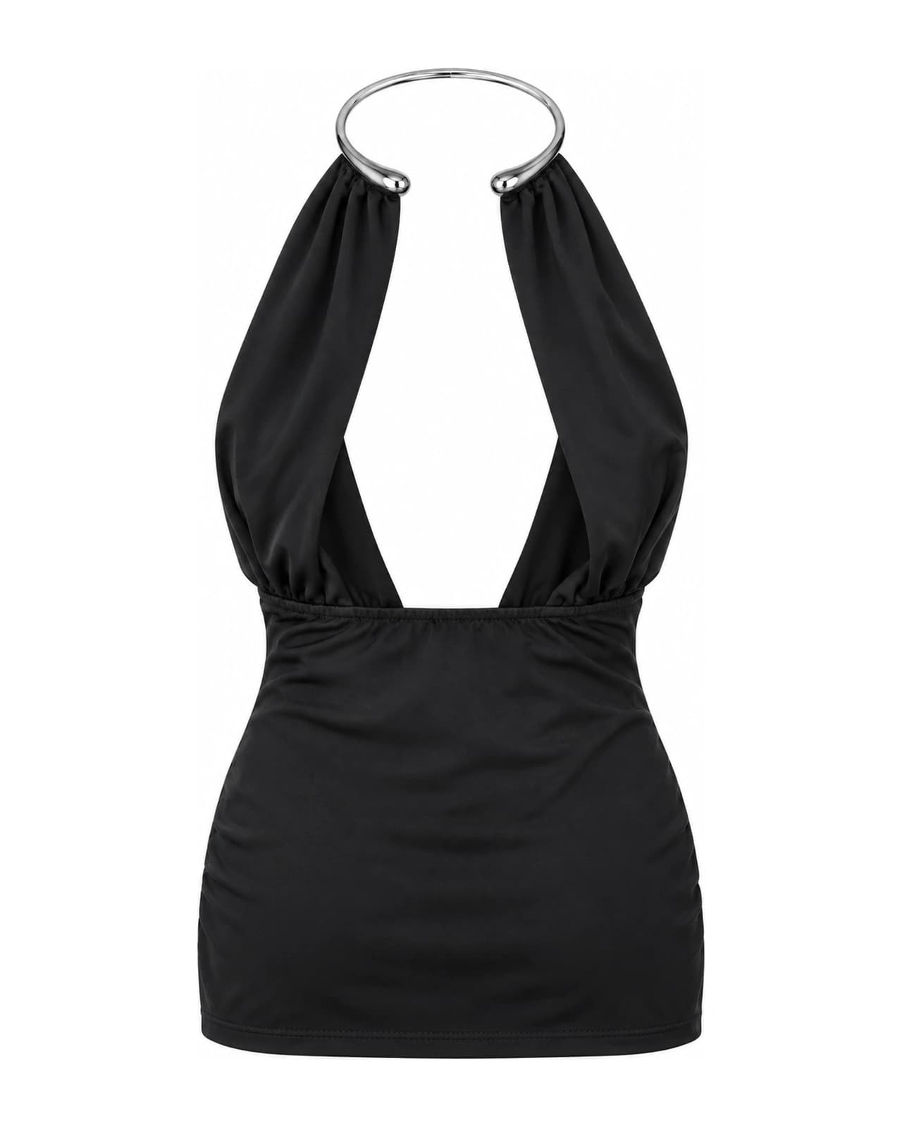 Top Micro Choker Frunces — Espalda