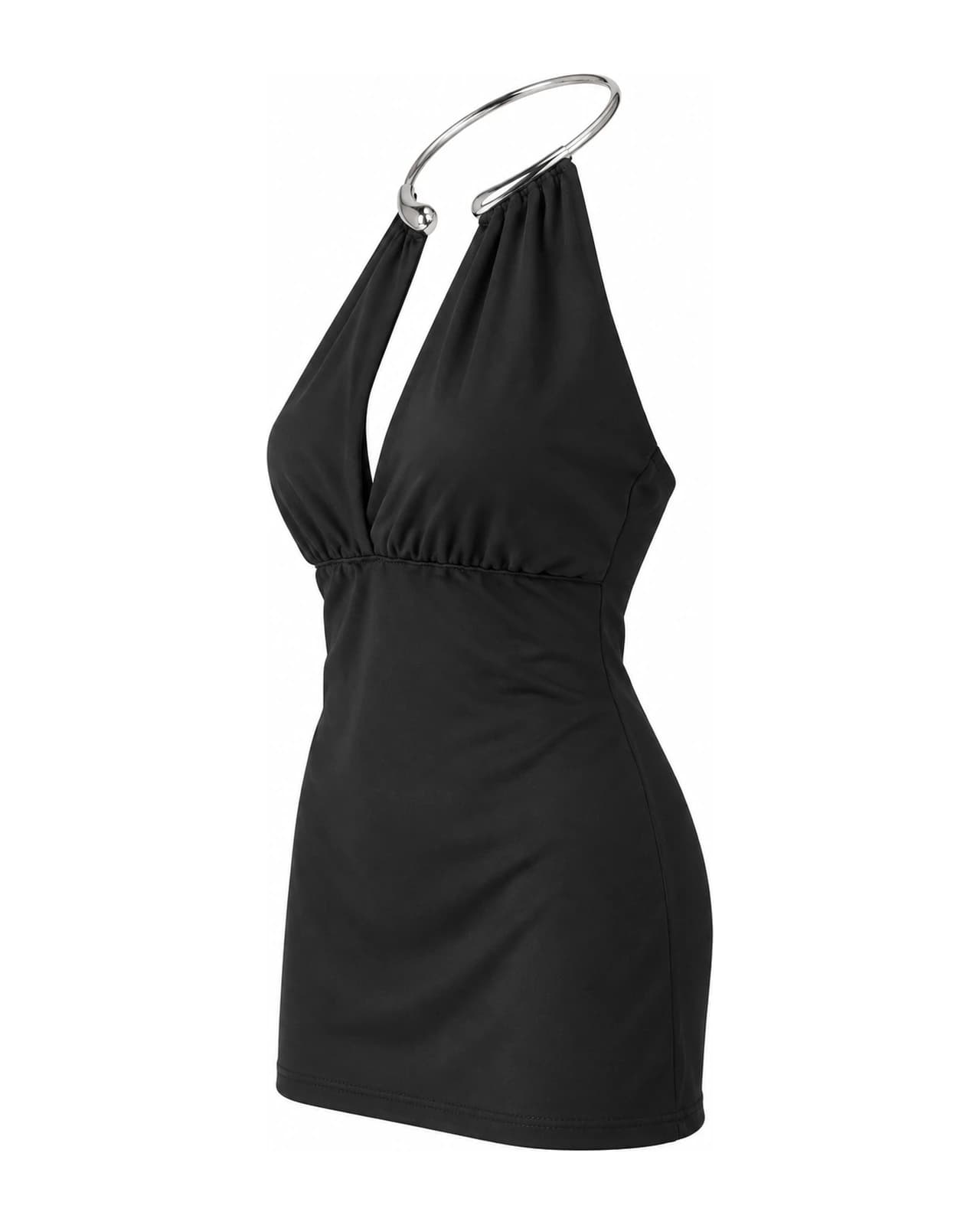 Top Micro Choker Frunces — Perfil derecho