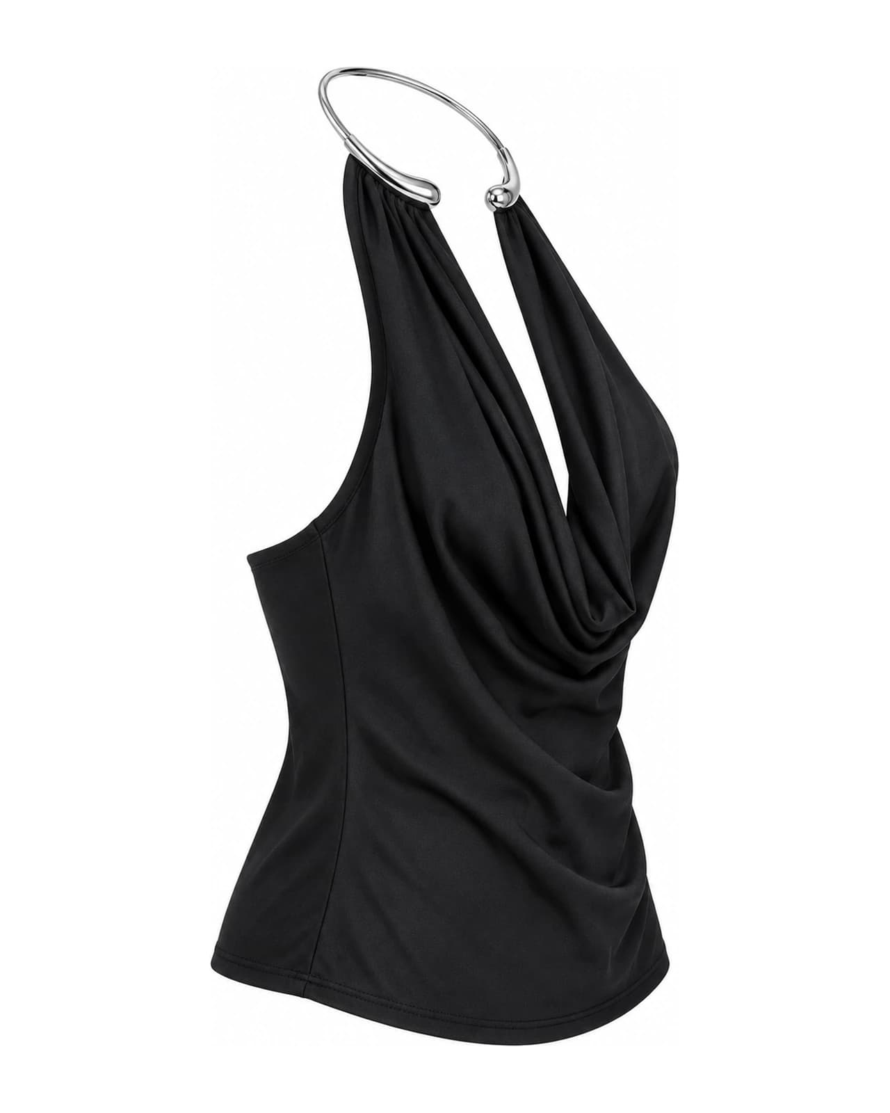 TOP MICROFIBRA CHOKER BUCHE — Perfil izquierdo