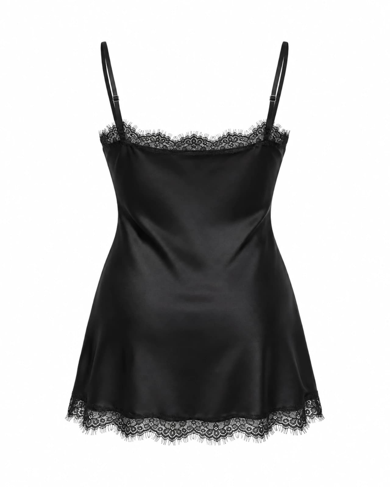 Vestido Satén con Puntilla — Espalda