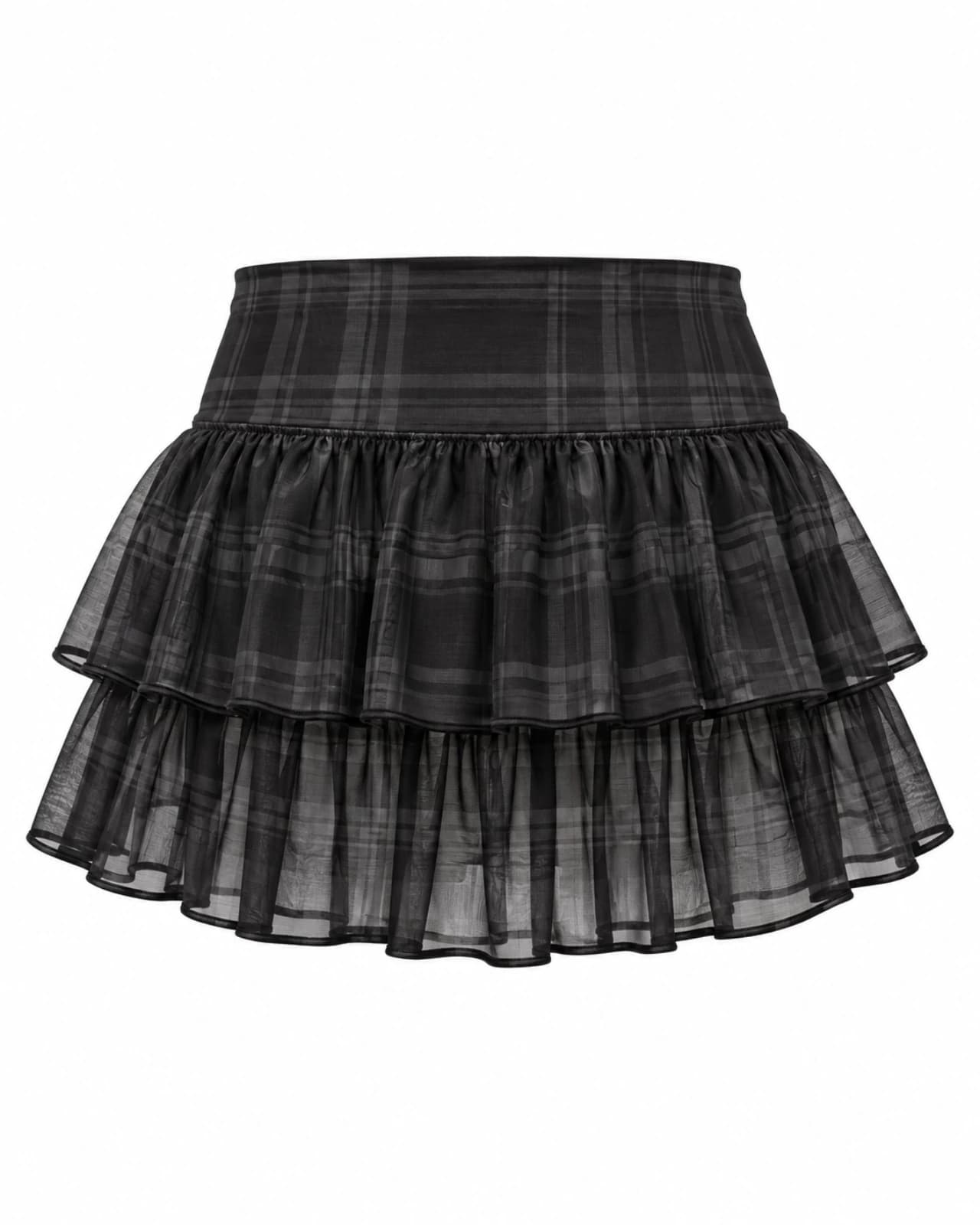 Mini Pollera Tul Cuadrillé — Espalda
