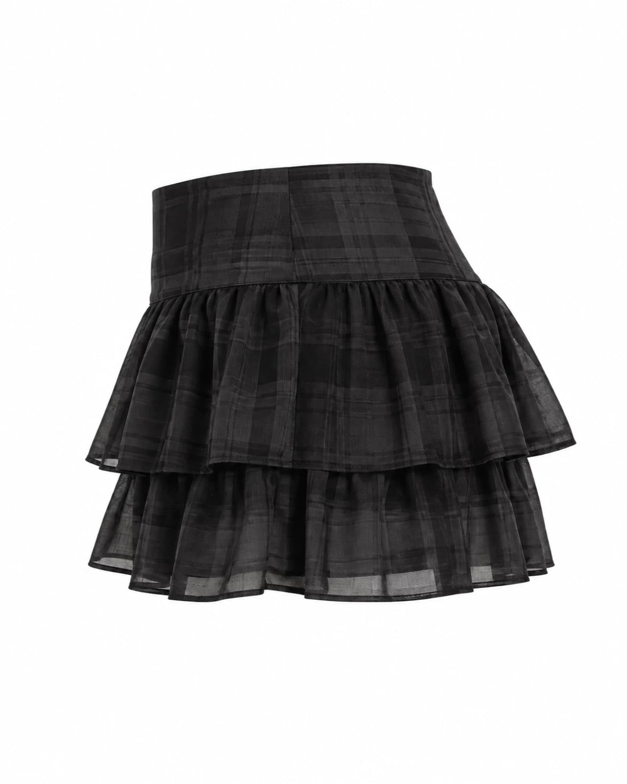 Mini Pollera Tul Cuadrillé — Perfil derecho