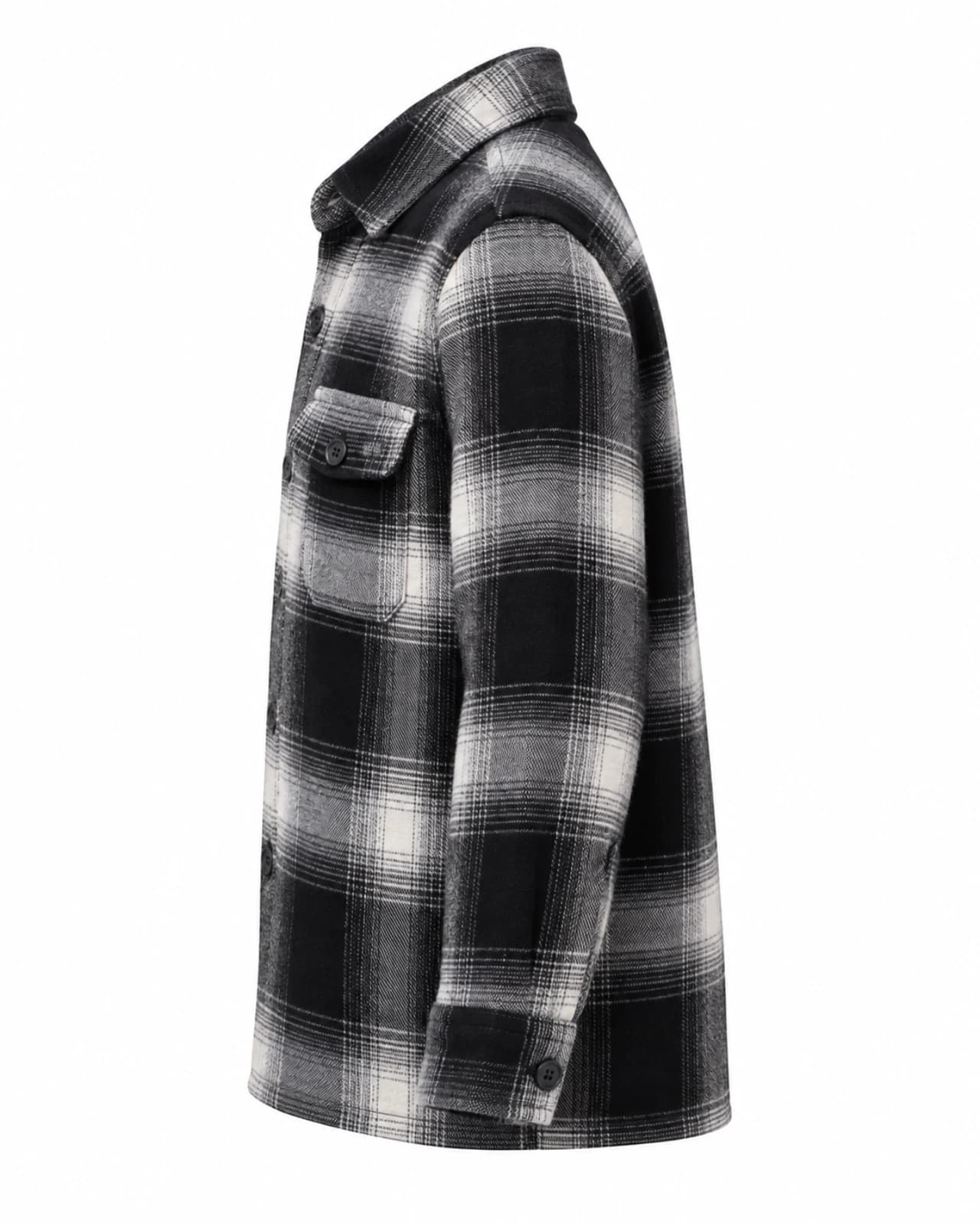 CAMISA CUADROS PAÑO LANA — Perfil derecho