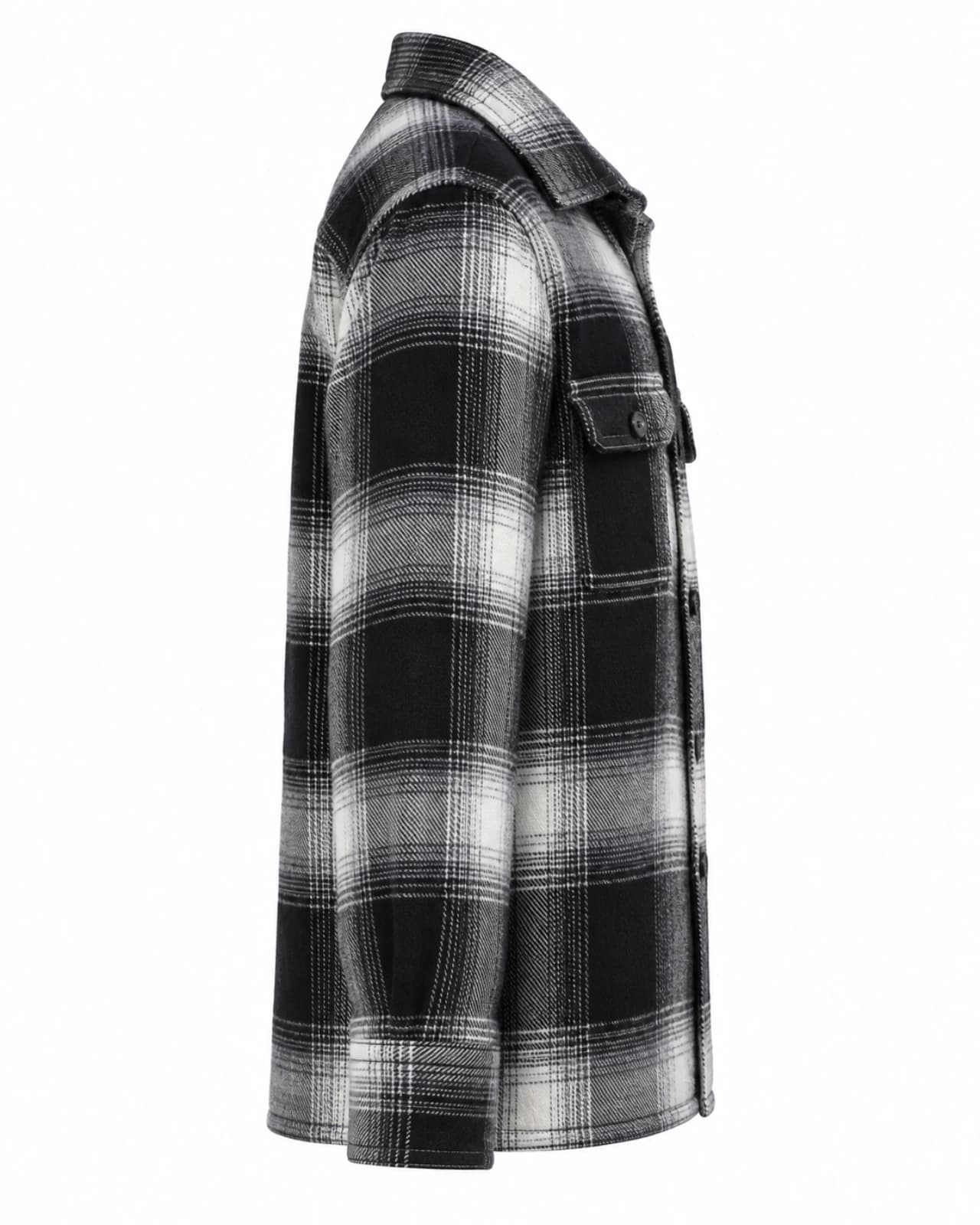 CAMISA CUADROS PAÑO LANA — Perfil izquierdo