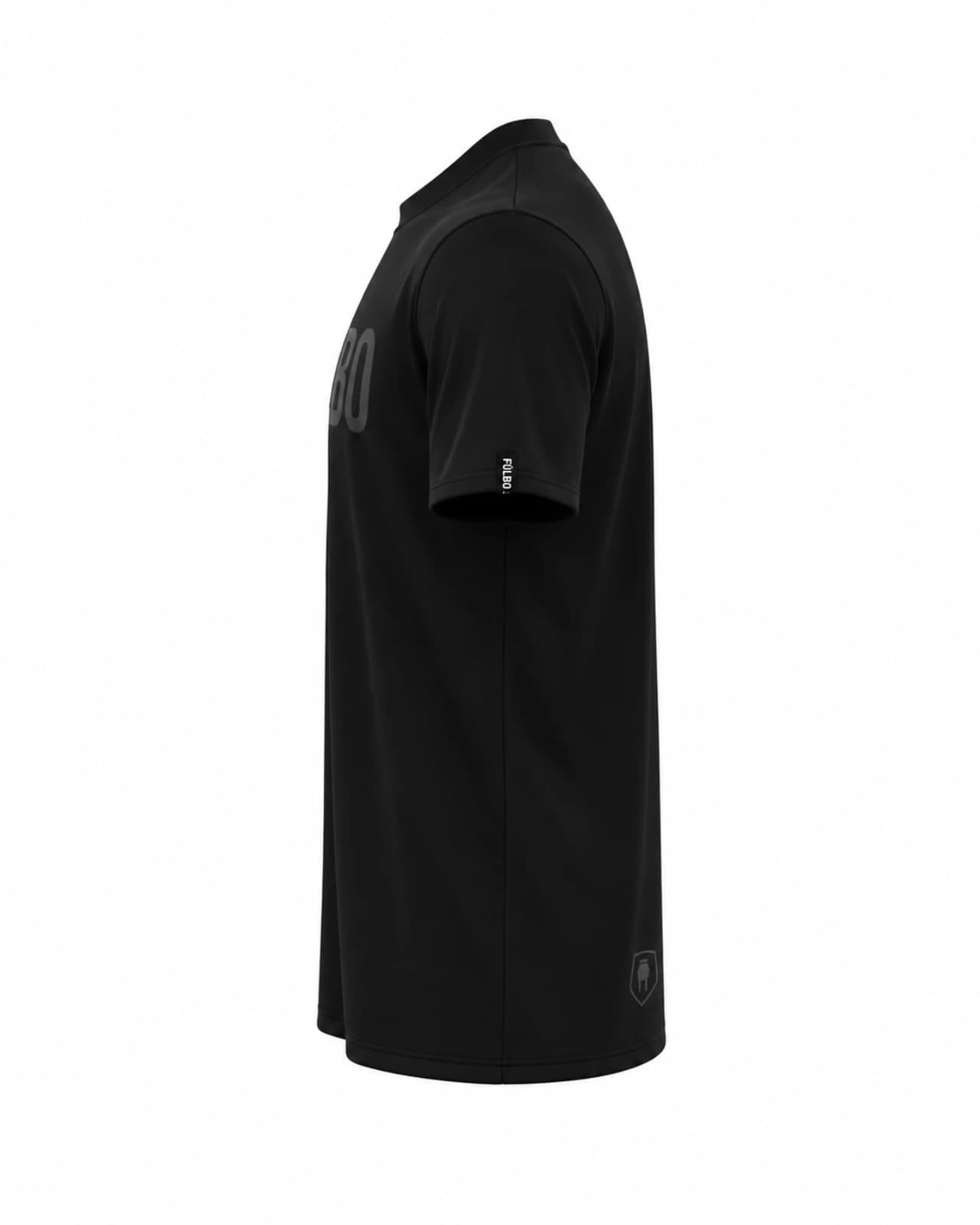 Remera Fútbol Líneas Negras — Perfil derecho