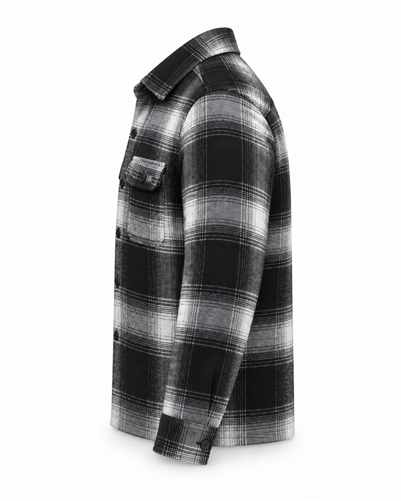 Camisa a Cuadros Paño Lana — Perfil derecho