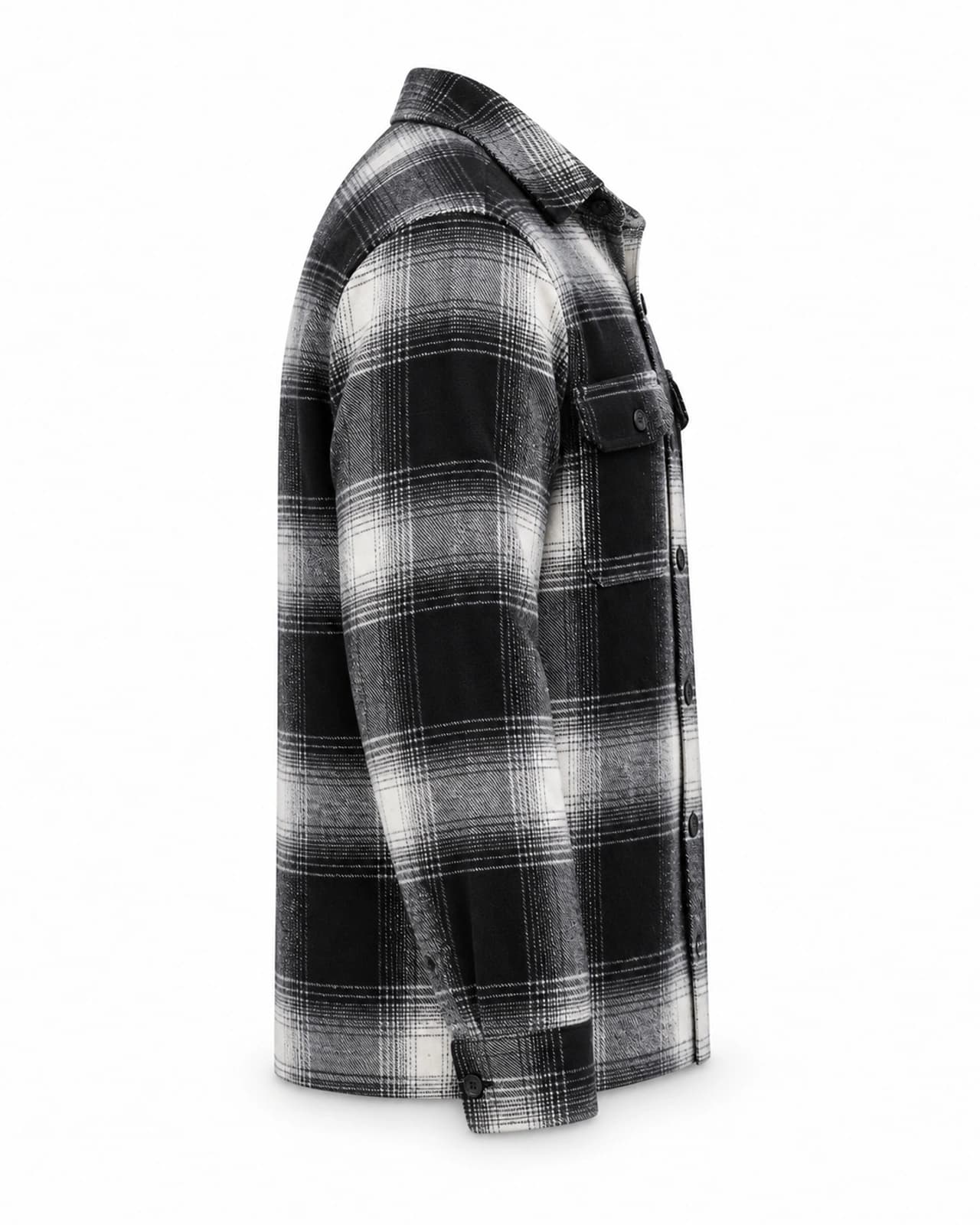 Camisa a Cuadros Paño Lana — Perfil izquierdo