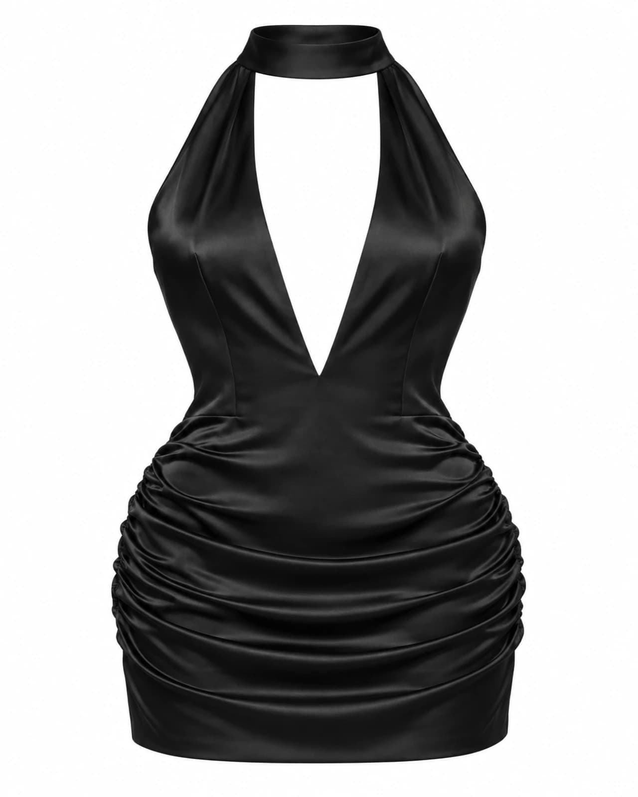 Vestido Micro Halter con Abertura