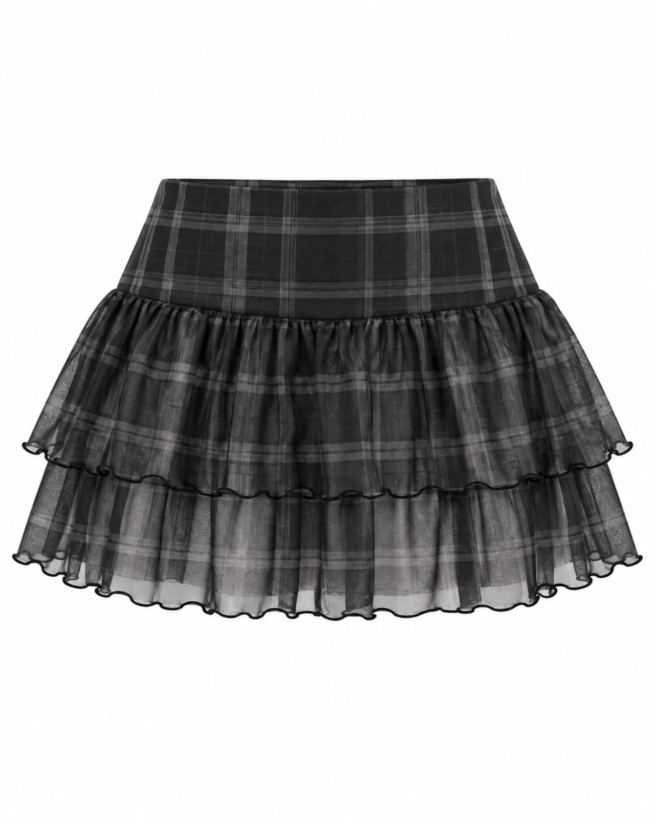 Mini Pollera Tul Cuadrillé